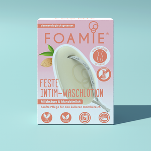 Foamie Feste Intim-Waschlotion Mandelmilch und Milchsäure für sanfte Pflege des äußeren Intimbereichs